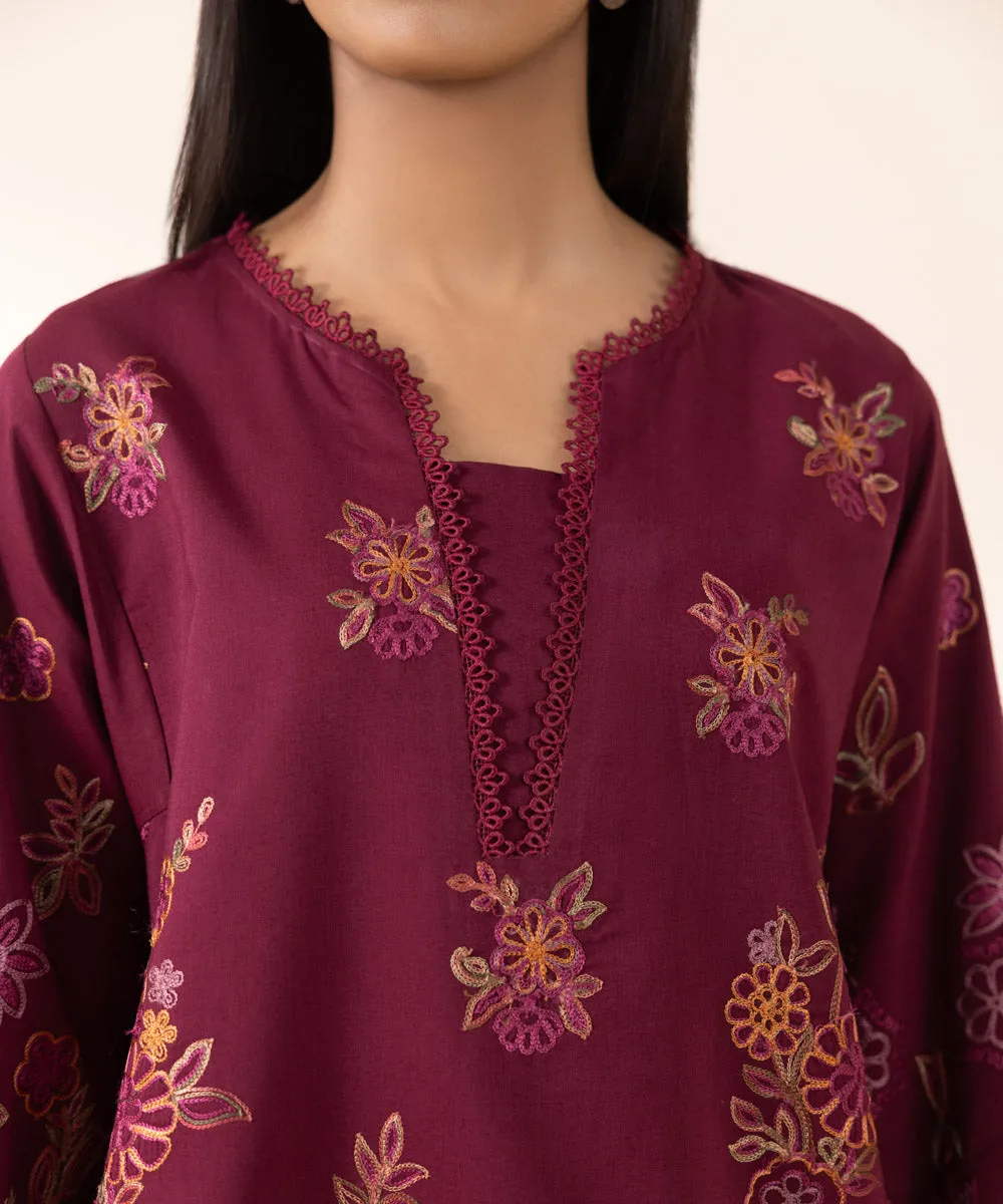 3 Piece - Embroidered Cotton Viscose Suit