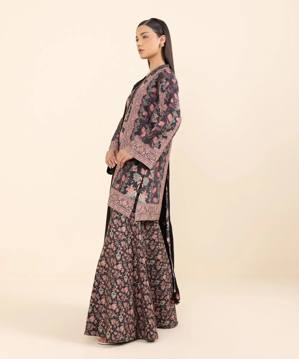 3 Piece - Embroidered Linen Jacquard Suit