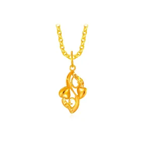 916 Gold Dancing Hearts Pendant