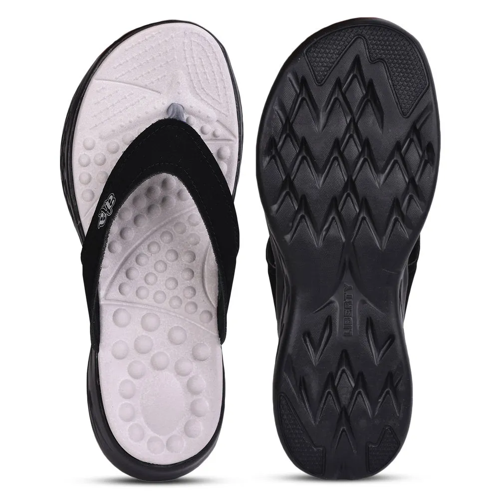 A-HA Casual Black Flip Flop For Men IMPACT-21 By Liberty