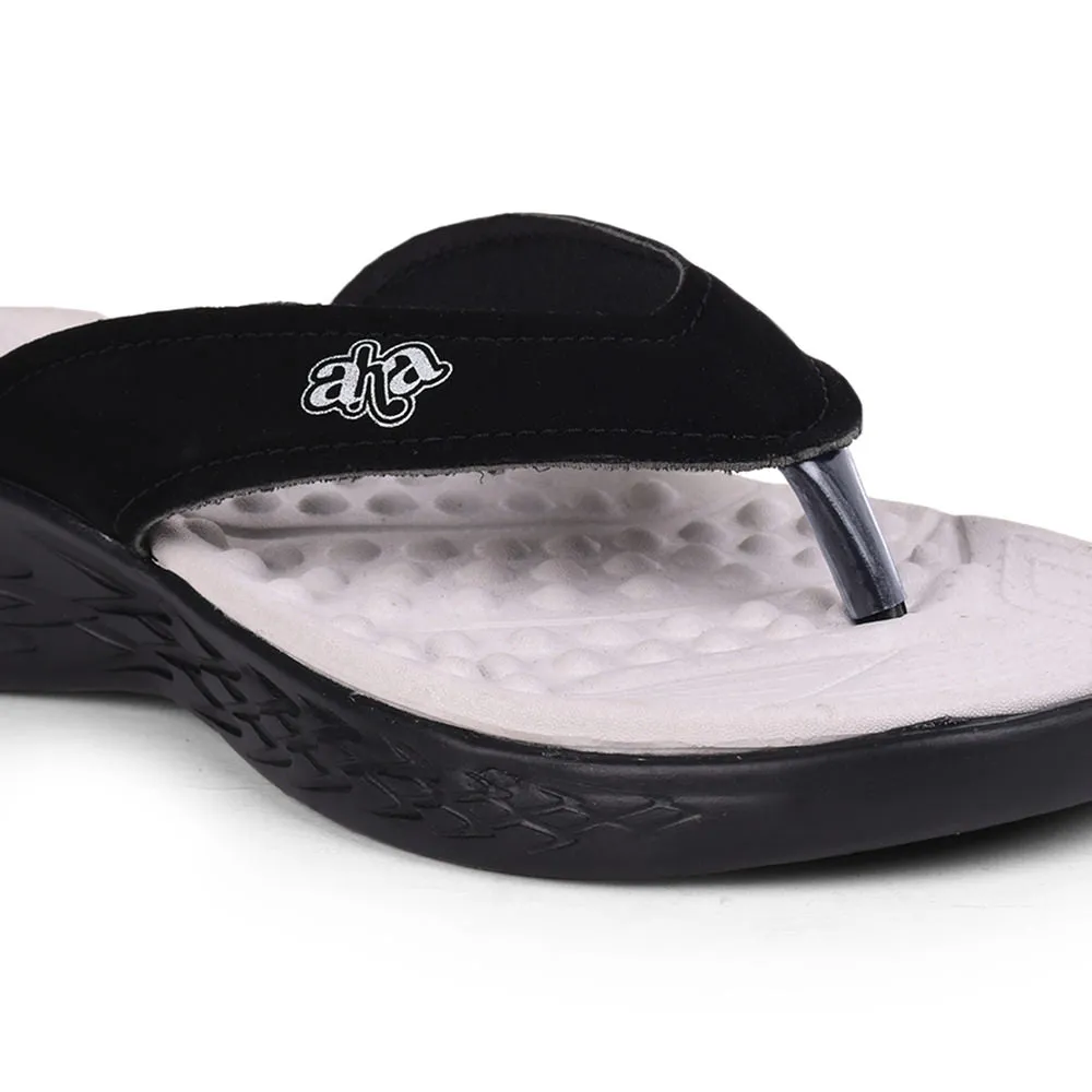 A-HA Casual Black Flip Flop For Men IMPACT-21 By Liberty