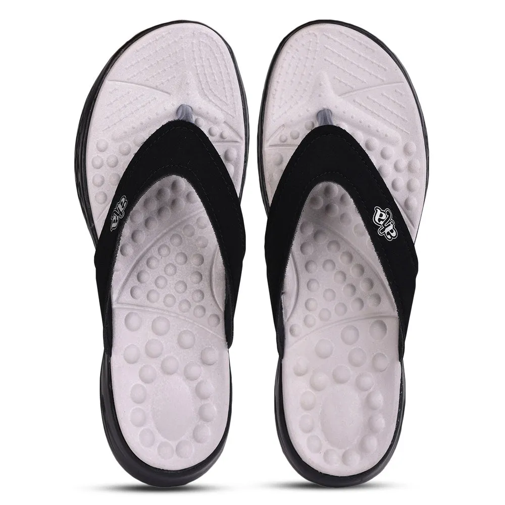 A-HA Casual Black Flip Flop For Men IMPACT-21 By Liberty