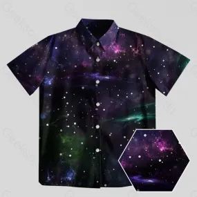 Beautiful Nebula Outer Space Button Up Pocket Shirt