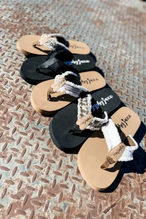 By The Beach- {Black, White, Cream Black, Tan Leopard & Cream Leopard} Flip Flops