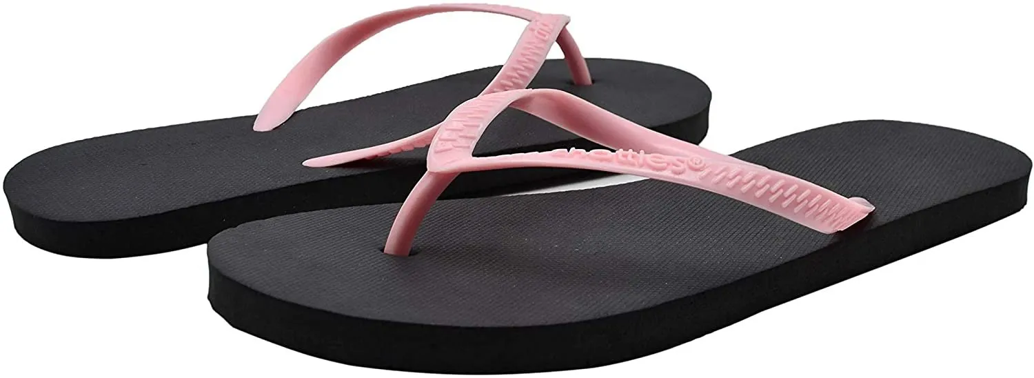 Chatties Women’s Basic Solid Colored Rubber Flip Flop Sandal Summer Shoes