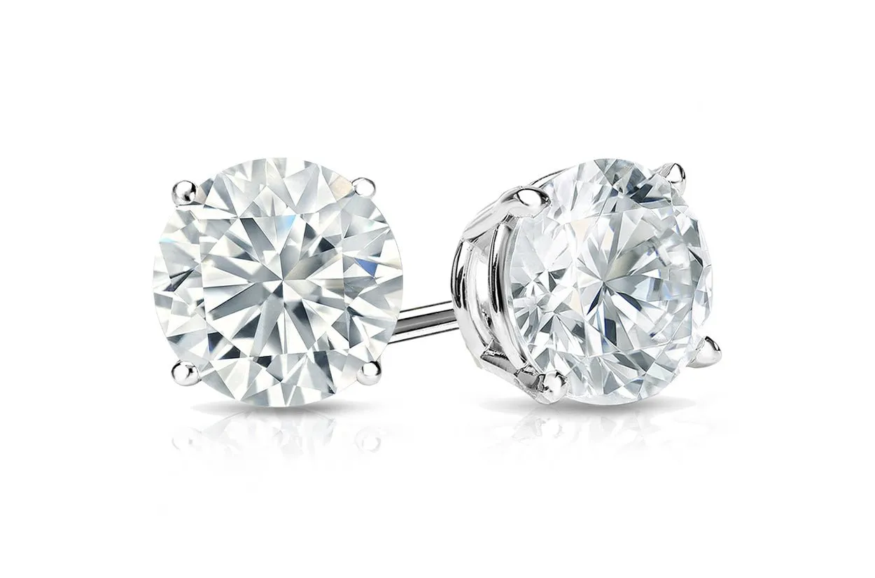 Earrings 2.02 cts Natural Round Diamonds Color I Clarity I1 18kt Gold Studs