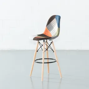 ESSEN - Multicolour Fabric Patchwork Stool