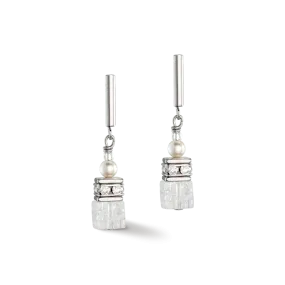 GeoCUBE® Precious Fusion Pearls earrings white