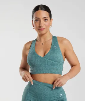 Gymshark Adapt Animal Seamless Sports Bra - Iceberg Blue/Thunder Blue