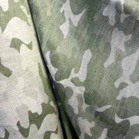 Italian Cotton/Linen Camouflage Jacquard - Pistachio Green