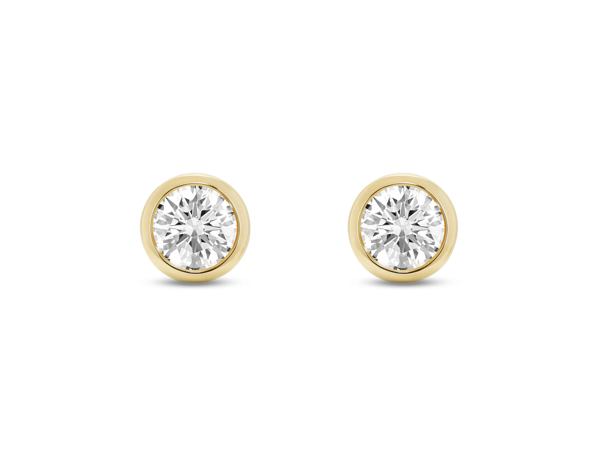 Lab-Grown Diamond 1ct. tw. Round Brilliant 14k Bezel Studs | White