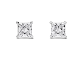 Lab-Grown Diamond 2ct. tw. Princess Studs | White