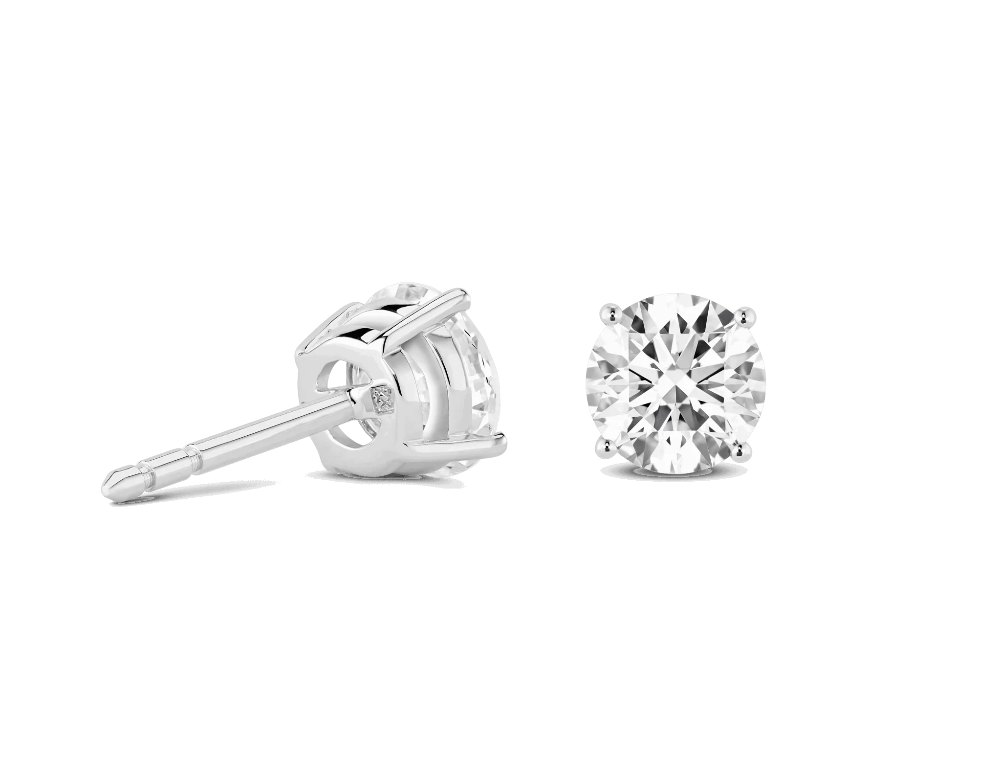 Lab-Grown Diamond 2ct. tw. Round Brilliant Solitaire Studs | White