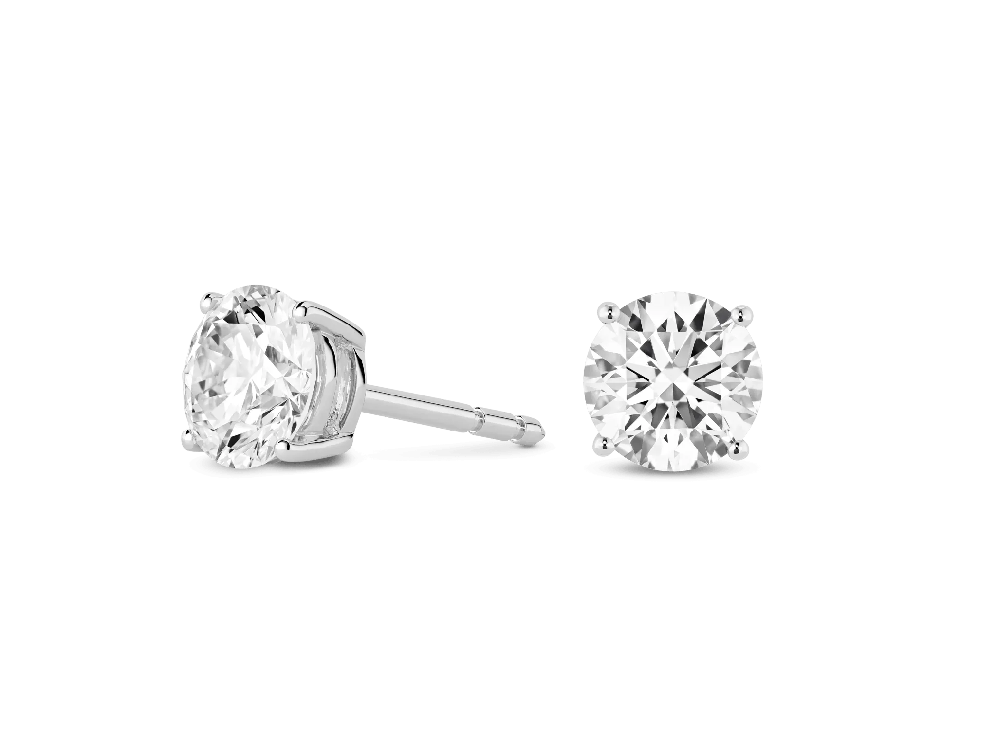 Lab-Grown Diamond 2ct. tw. Round Brilliant Solitaire Studs | White