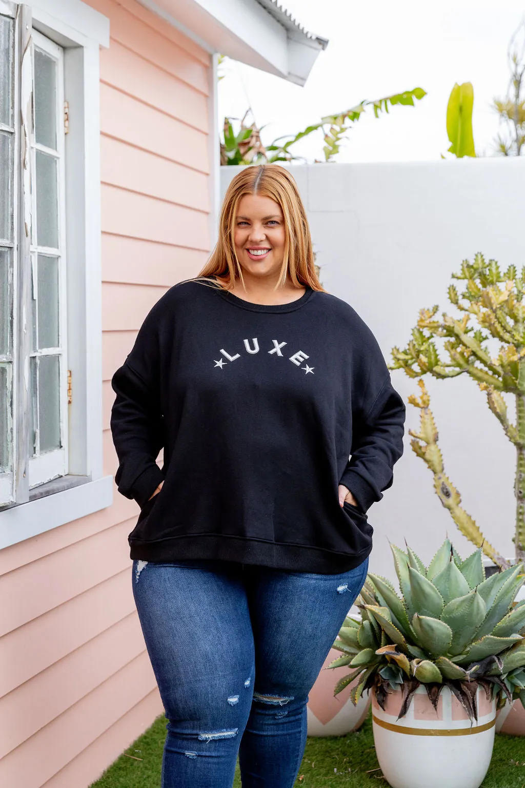 Luxe Crew Jumper in Black