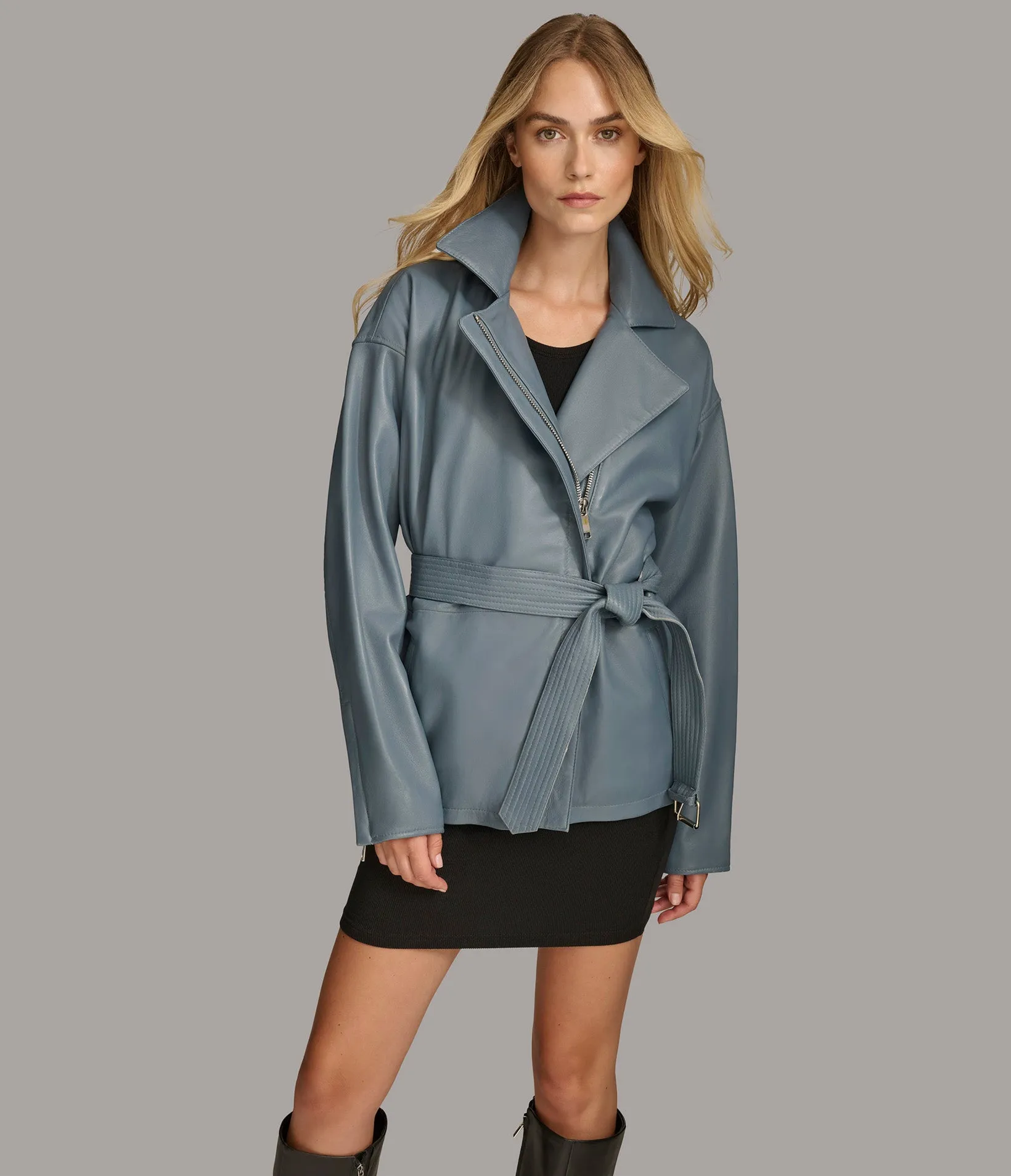 Monroe Belted Asymmetric Moto Jacket