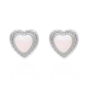 Suki Opal Heart Studs | 925 Sterling Silver