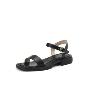 Summer Leather Flat Sandals Slingback 34-42