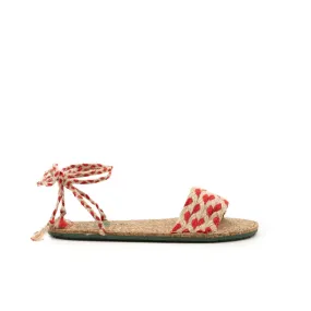 Vegan jute sandal red ANG002